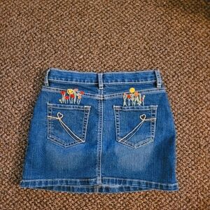 The Children's Place Floral Embroidered Jean Skirt Girls size 12